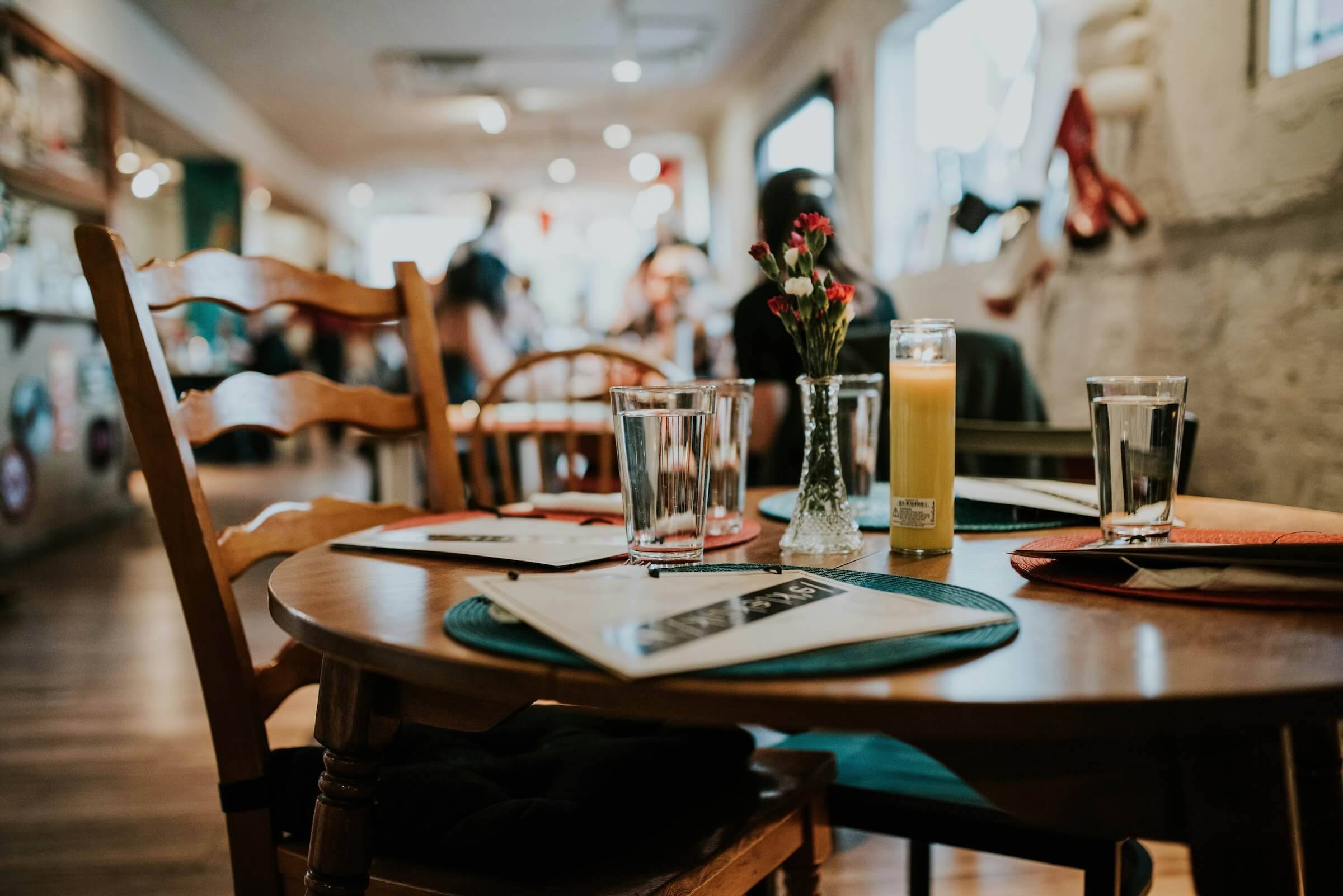 Cozy Table Setting Marin County Restaurant. Marin Local Favorites