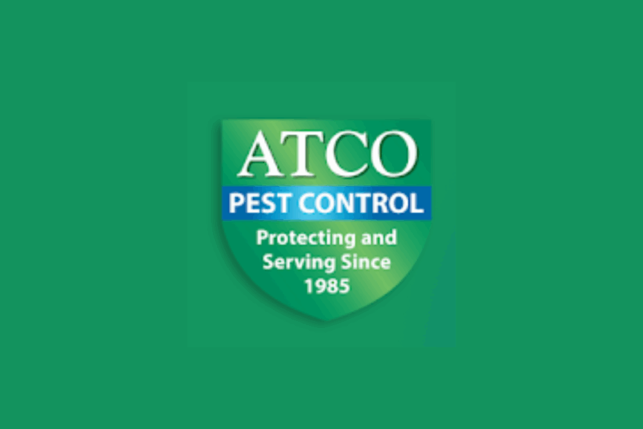 ATCO Pest Control Logo with Green Background