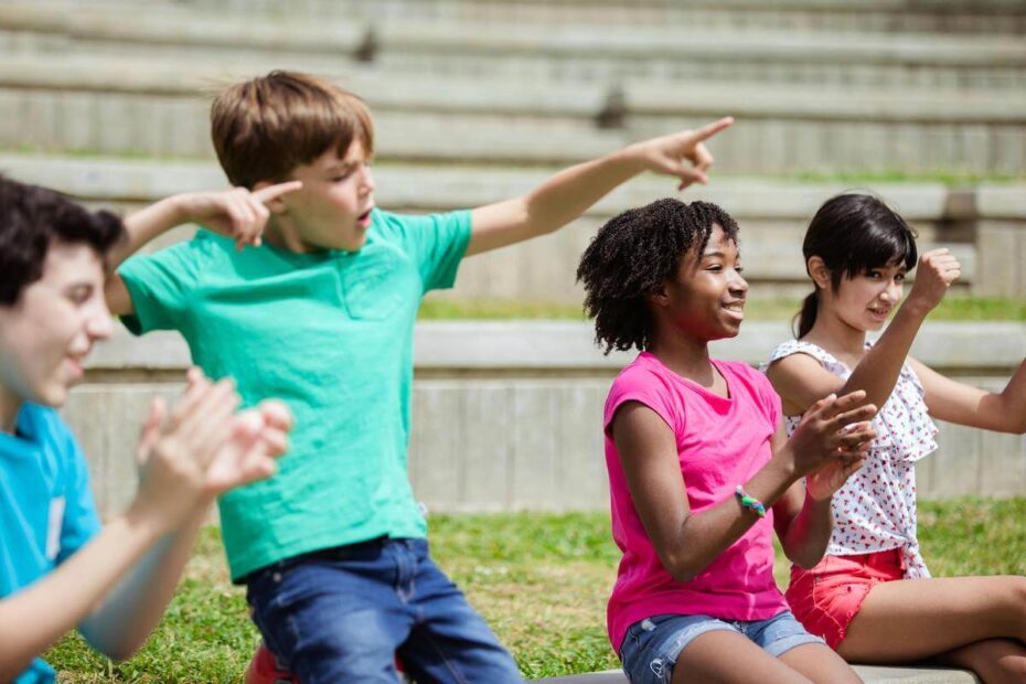 Kids celebrating that class is dismissed in Marin County.